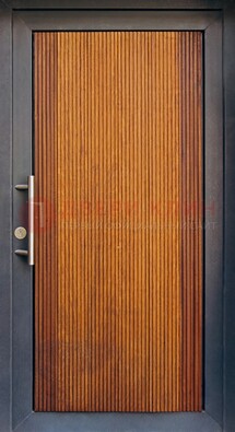 Коричневая входная дверь c МДФ панелью ЧД-03 в частный дом в Орехово-Зуево