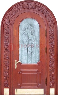 Толстая металлическая арочная дверь со стеклом ДА-20 в Орехово-Зуево