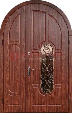 Арочная двухстворчатая стальная дверь Винорит ДА-54 в Орехово-Зуево
