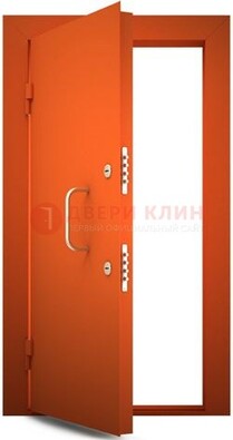 Оранжевая стальная бронированная дверь с нитроэмалью ДБ-2 в Орехово-Зуево