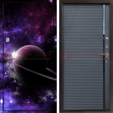 Черная металлическая дверь с фотопечатью ДФ-20 