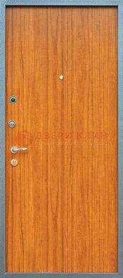 Коричневая металлическая дверь с ламинатом ДЛ-12 в Орехово-Зуево
