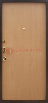 Коричневая стальная дверь с ламинатом ДЛ-1 в Орехово-Зуево