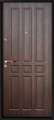 Темная железная дверь с МДФ ДМ-141 в панельный дом в Орехово-Зуево