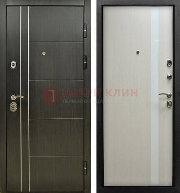 Морозостойкая темная металлическая дверь с МДФ ДМ-164 в Орехово-Зуево