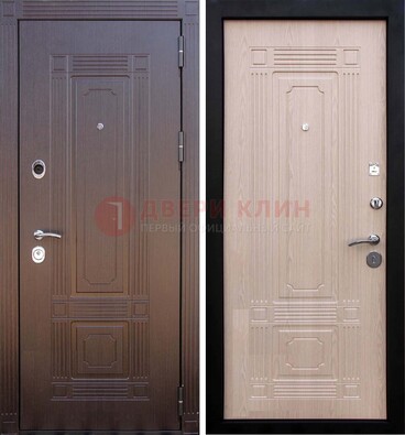 Коричневая входная дверь с МДФ ДМ-173 для кирпичного дома в Орехово-Зуево