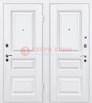 Белая металлическая дверь с МДФ ДМ-179 в Орехово-Зуево