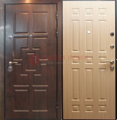 Коричневая входная дверь с МДФ ДМ-181 в Голицино