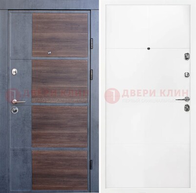 Темная металлическая дверь с резьбой и МДФ ДМ-197 в Орехово-Зуево