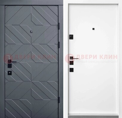 Темная уличная дверь с филенчатой МДФ внутри ДМ-205 в Орехово-Зуево