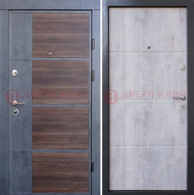 Темная железная филенчатая дверь с терморазрывом и МДФ ДМ-211 в Орехово-Зуево