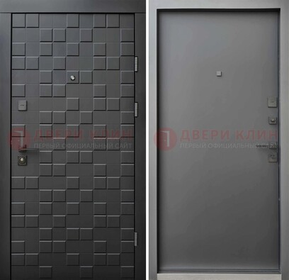 Темная стальная филенчатая дверь с МДФ ДМ-221 в Орехово-Зуево