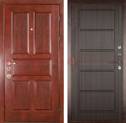 Красная металлическая дверь с МДФ в квартиру ДМ-387 в Орехово-Зуево