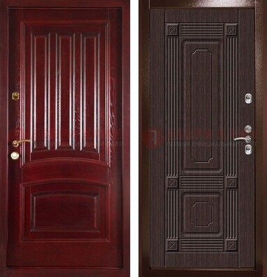 Красная стальная дверь с филенчатой МДФ ДМ-398 в Орехово-Зуево