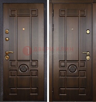 Квартирная коричневая железная дверь с МДФ ДМ-45 в Орехово-Зуево