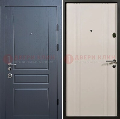 Темно-серая стальная дверь с МДФ хайтек ДМ-481 в Орехово-Зуево