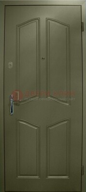 Зеленая стальная дверь с МДФ ДМ-49 в дом в Орехово-Зуево