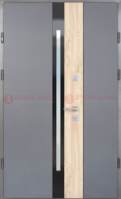 Полуторная металлическая дверь с МДФ ДМ-503 в Орехово-Зуево