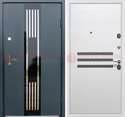 Темная квартирная дверь с разными МДФ ДМ-504 в Орехово-Зуево