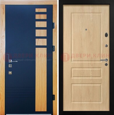 Двухцветная железная дверь с МДФ в квартиру ДМ-511 в Орехово-Зуево