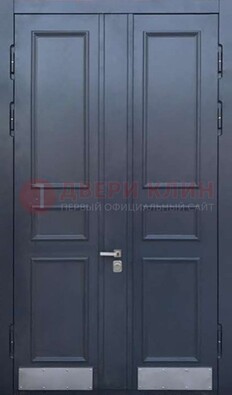 Черная двухстворчатая дверь для улицы с МДФ ДМ-535 в Орехово-Зуево