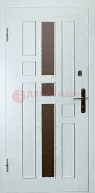 Белая стальная дверь с МДФ и декоративными вставками ДМ-62 в Орехово-Зуево