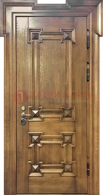 Филенчатая железная дверь с массивом дуба ДМД-56 в Орехово-Зуево