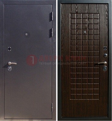 Серая металлическая дверь с порошковым напылением ДП-153 в Орехово-Зуево