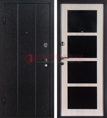 Черная металлическая дверь с порошковым напылением ДП-176 в Орехово-Зуево