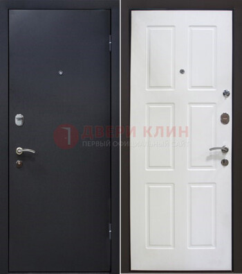 Черная металлическая дверь с порошковым покрытием ДП-193 в Орехово-Зуево