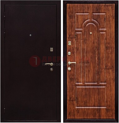 Темная железная дверь с порошковым покрытием ДП-194 в Электростали