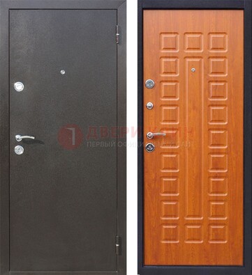Коричневая стальная дверь с порошковым напылением ДП-202 в Орехово-Зуево
