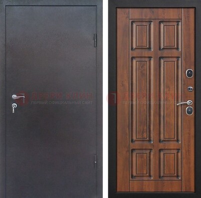 Темная входная дверь с порошковым покрытием с МДФ панелью ДП-235 в Орехово-Зуево