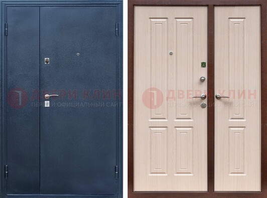 Двустворчатая стальная дверь с порошковым напылением и МДФ ДП-239 в Орехово-Зуево