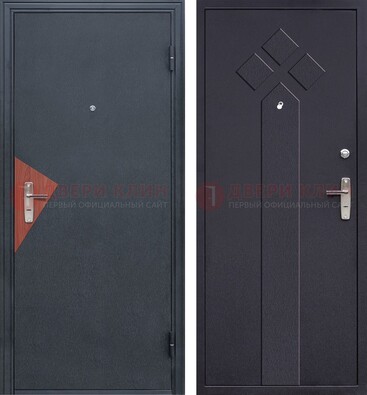Черная входная дверь с порошковым напылением и узором внутри ДП-241 в Орехово-Зуево