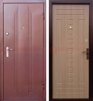 Стальная серая дверь с порошковым напылением и МДФ Шоколад ДП-249 в Орехово-Зуево