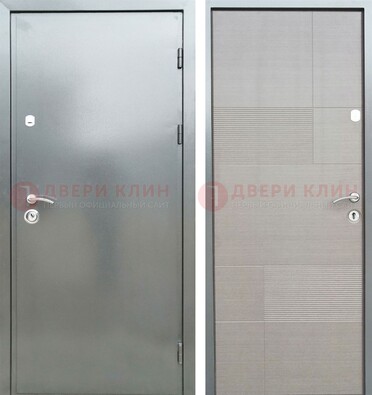 Металлическая серая дверь с порошковым покрытием и серым МДФ внутри ДП-250 в Йошкар-Оле