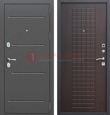 Металлическая дверь с порошковым покрытием и МДФ Махагон ДП-254 в Орехово-Зуево