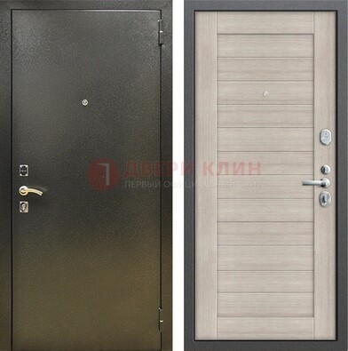 Стальная темно-серая дверь с порошковой отделкой и МДФ панелью ДП-278 в Орехово-Зуево