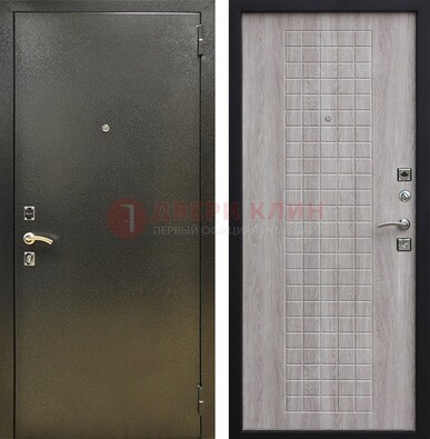 Железная темная дверь с порошковым покрытием и филенчатой МДФ ДП-297 в Орехово-Зуево