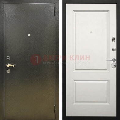 Металлическая темная дверь с порошковым напылением и классической МДФ ДП-298 в Орехово-Зуево