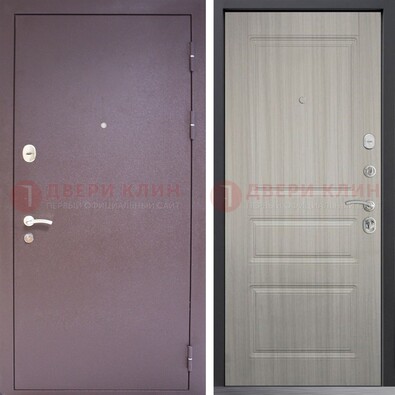Темная стальная дверь с порошковым окрасом и МДФ ДП-310 в Орехово-Зуево