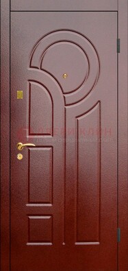 Красная металлическая дверь с порошковым окрасом ДП-57 в Орехово-Зуево