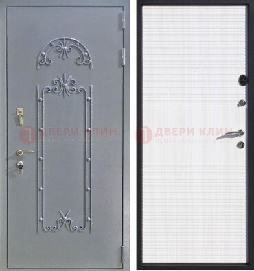 Черная входная дверь с порошковым покрытием ДП-67 в Орехово-Зуево