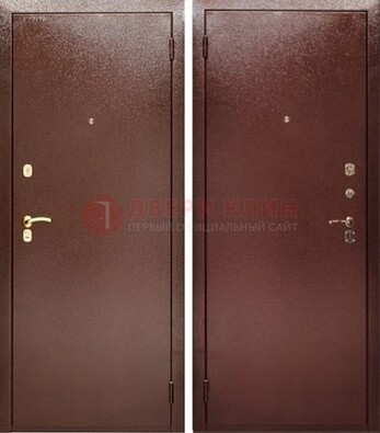 Красная железная дверь с порошковым покрытием ДП-80 в Орехово-Зуево