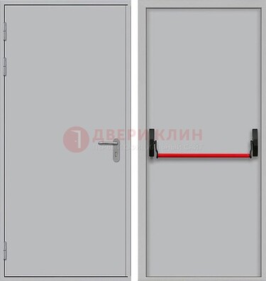 Белая металлическая противопожарная дверь с длинной ручкой ДПП-14 в Орехово-Зуево