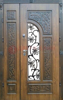 Морозостойкая металлическая парадная дверь ДПР-12 в Орехово-Зуево