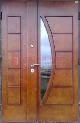 Офисная стальная парадная дверь со вставками из стекла ДПР-13 в Орехово-Зуево