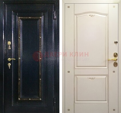 Парадная дверь с золотистым декором ДПР-3 в квартиру в Орехово-Зуево