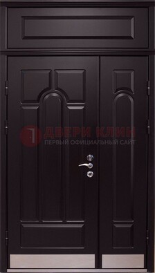 Парадная дверь с металлическими вставками ДПР-47 и фрамугой в Орехово-Зуево